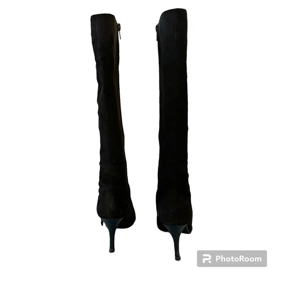 EUC NINE WEST Black Suede Tall Boots Lynol 6.5 M - Picture 10 of 11
